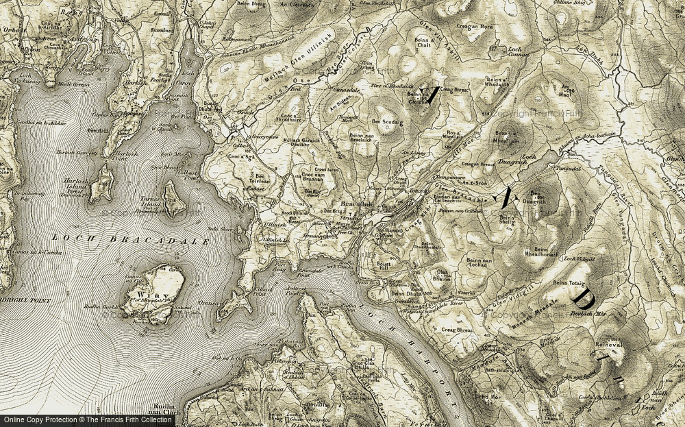 Old Map of Struan, 1908-1909 in 1908-1909