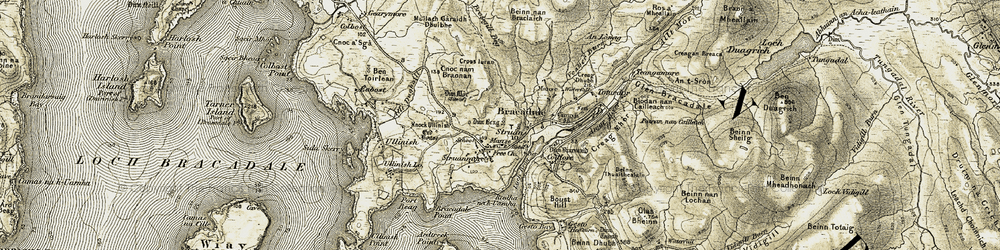 Old map of Struan in 1908-1909