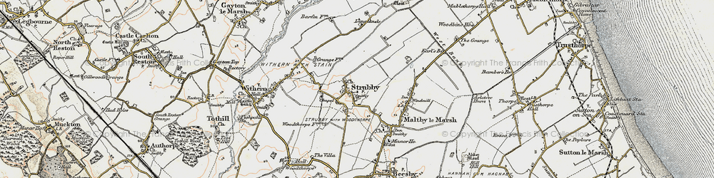 Old map of Strubby in 1902-1903
