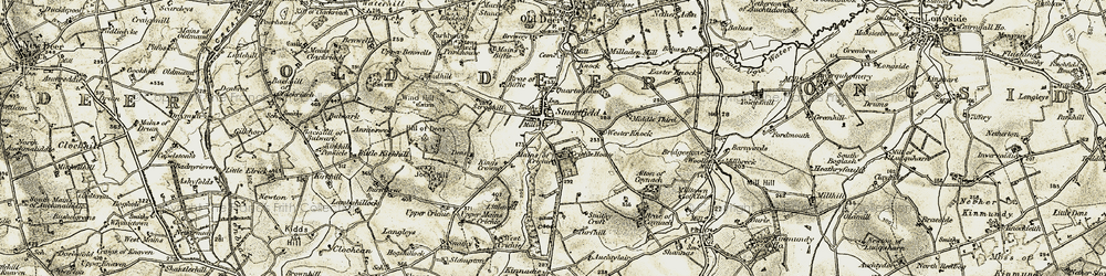 Old map of Brae of Biffie in 1909-1910