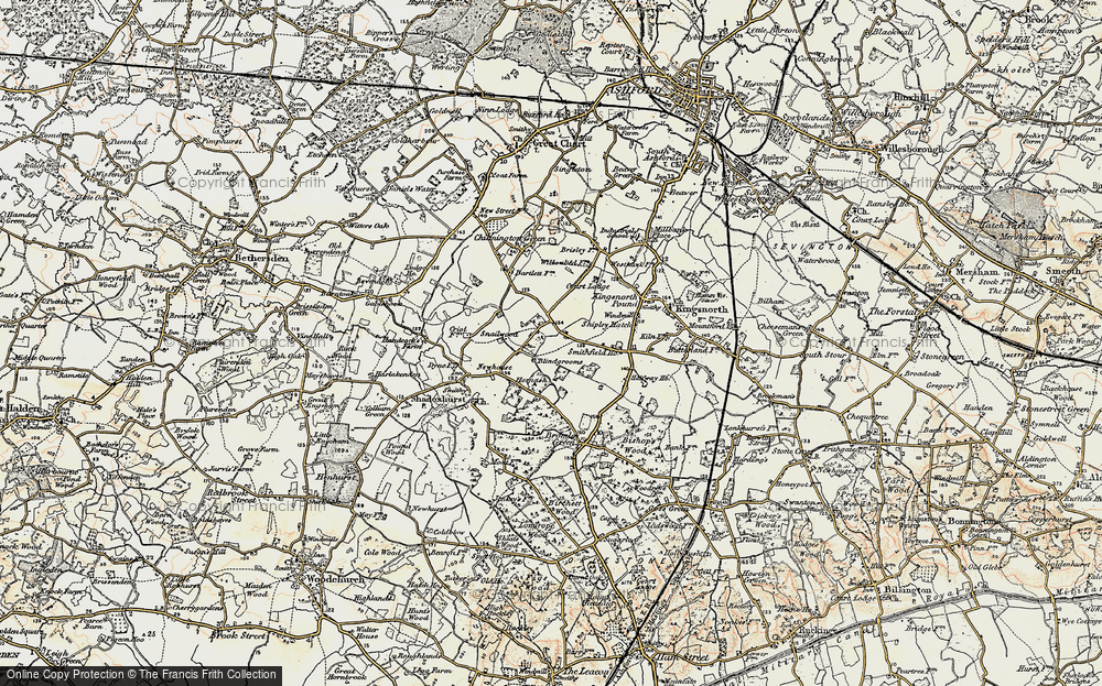 Old Map of Historic Map covering Blindgrooms in 1897-1898
