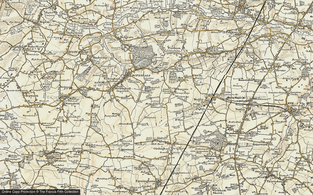 Old Map of Stubbing's Green, 1901 in 1901