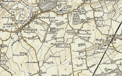 Old map of Botesdale Lodge in 1901