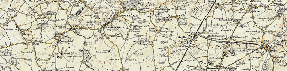 Old map of Stubbing's Green in 1901
