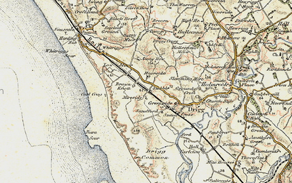 Old map of Burnt Moor in 1903-1904