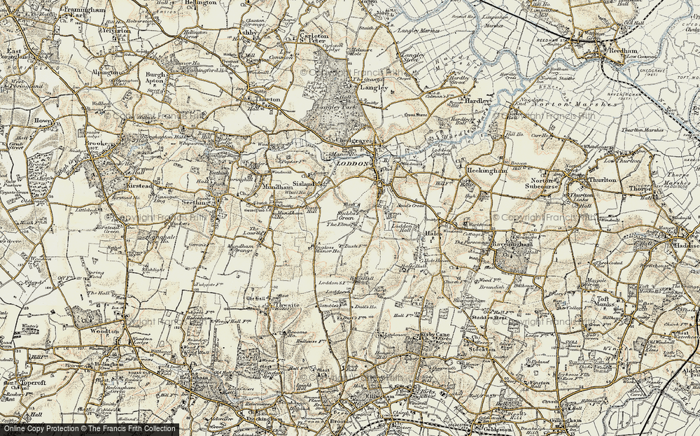 Old Map of Stubbs Green, 1901-1902 in 1901-1902