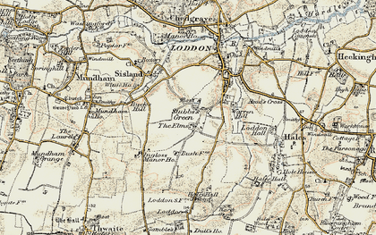 Old map of Stubbs Green in 1901-1902