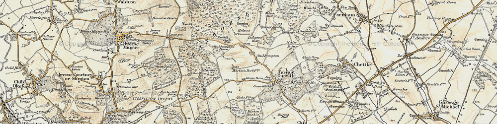 Old map of Ashmore Bottom in 1897-1909
