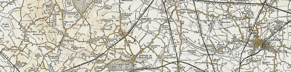 Old map of Stubshaw Cross in 1903