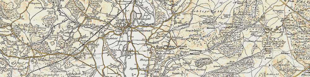 Old map of Stuckton in 1897-1909
