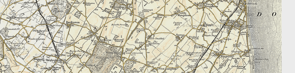 Old map of Studdal in 1898-1899