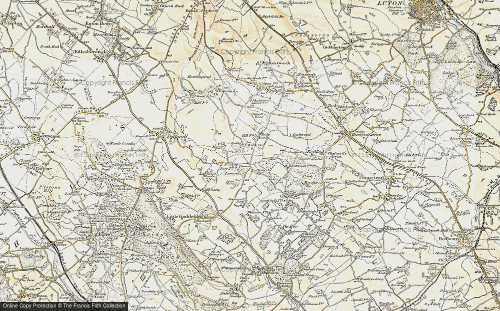 Old Map of Studham, 1898-1899 in 1898-1899