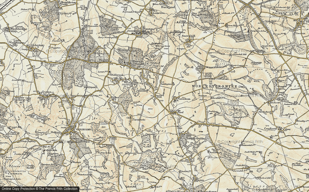 Old Map of Historic Map covering Lower Coscombe in 1899-1900