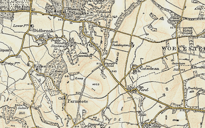 Old map of Lower Coscombe in 1899-1900