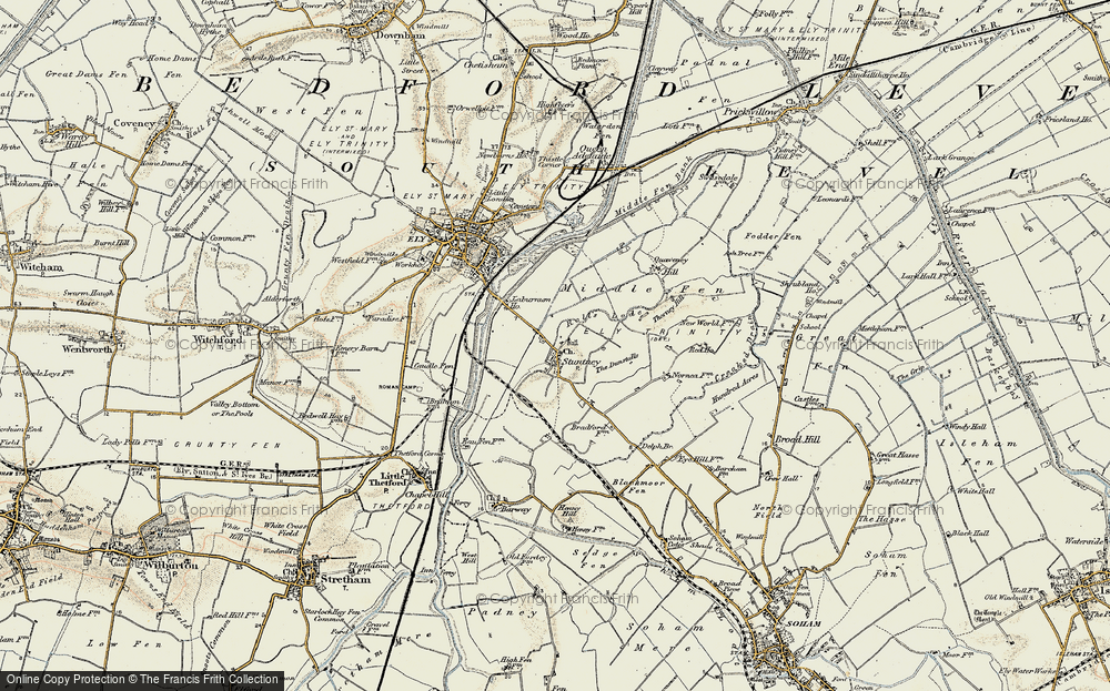 Old Map of Stuntney, 1901 in 1901