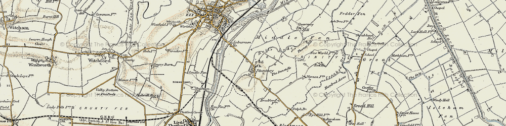 Old map of Stuntney in 1901