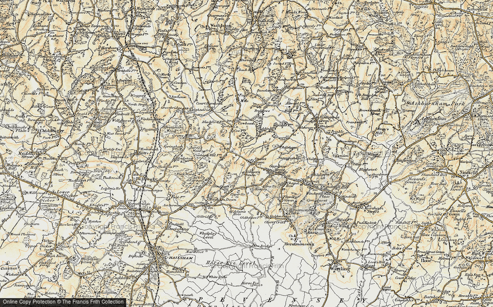 Old Map of Stunts Green, 1898 in 1898
