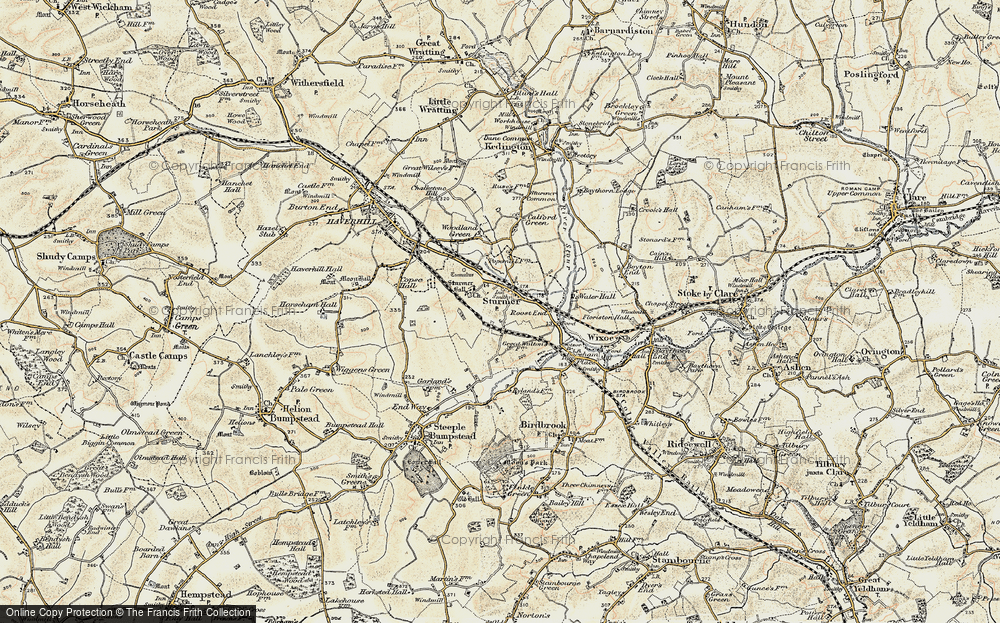 Old Map of Historic Map covering Woodland Green in 1898-1901