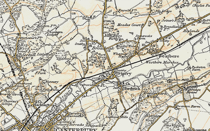 Old map of Sturry in 1898-1899