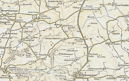 Old map of Stursdon in 1900