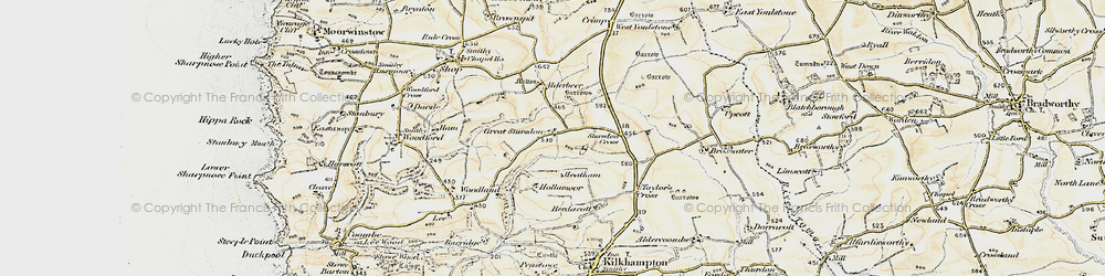 Old map of Stursdon in 1900