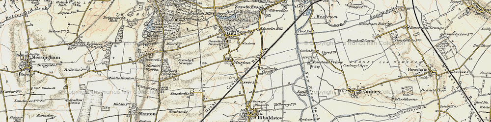 Old map of Sturton in 1903-1908