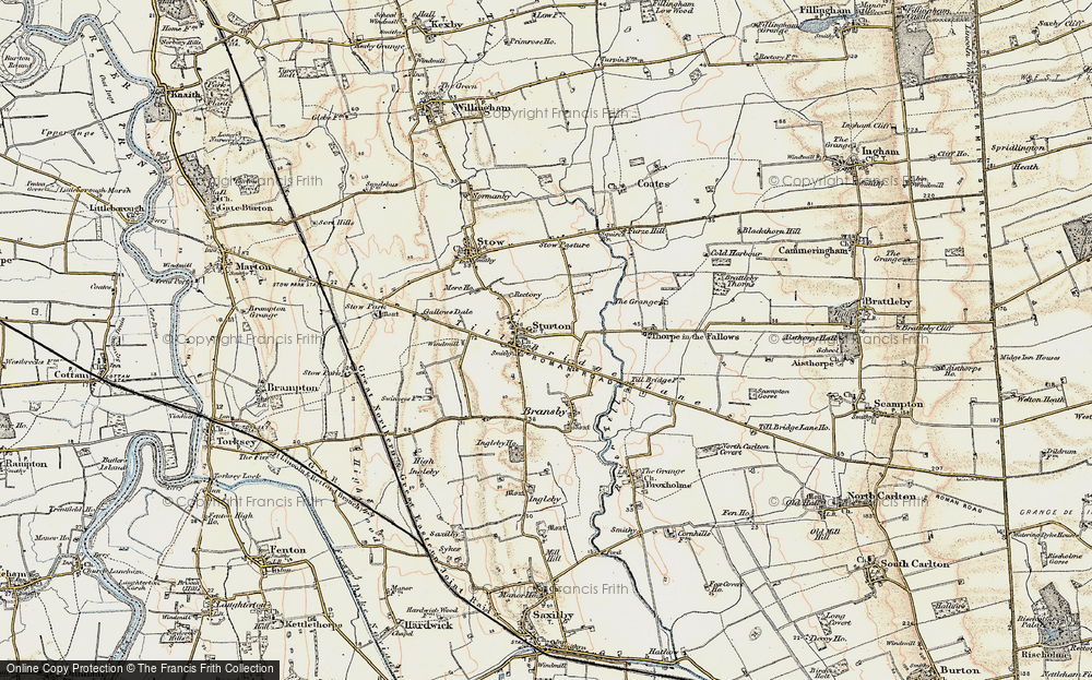 Old Map of Historic Map covering Thorpe le Fallows in 1902-1903