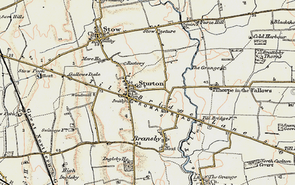 Old map of Sturton by Stow in 1902-1903