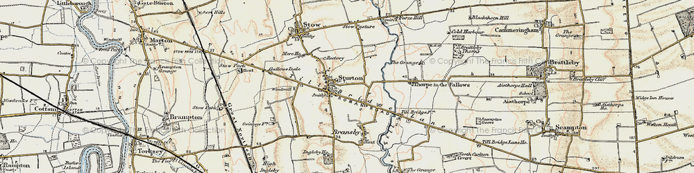 Old map of Sturton by Stow in 1902-1903