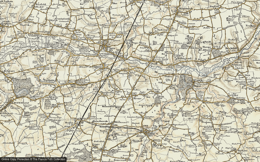 Old Map of Stuston, 1901-1902 in 1901-1902