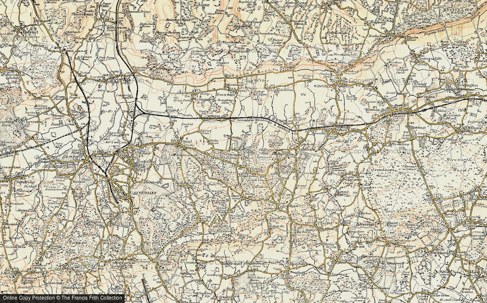 Old Map of Historic Map covering Broomsleigh in 1897-1898