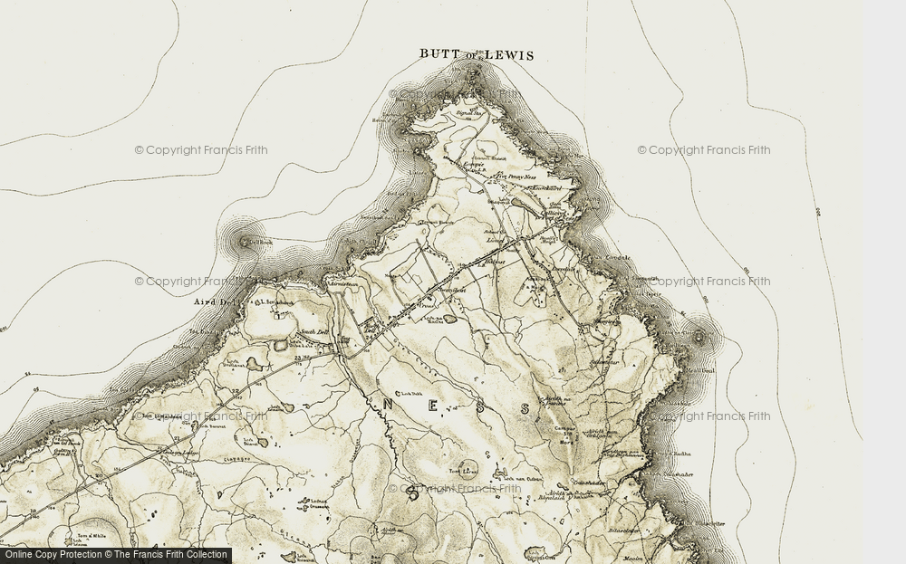 Old Map of Historic Map covering Abhainn Shuainebòist in 1911