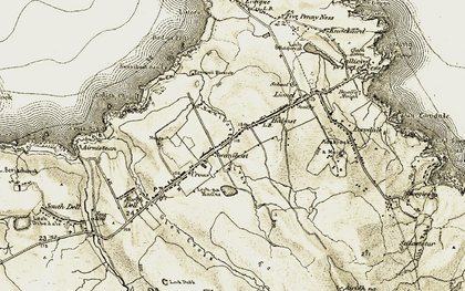 Old map of Abhainn Shuainebòist in 1911