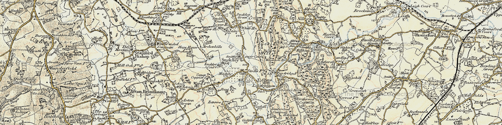 Old map of Suckley in 1899-1901