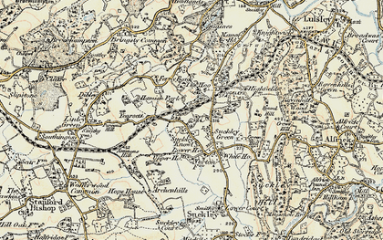 Old map of Suckley Knowl in 1899-1901