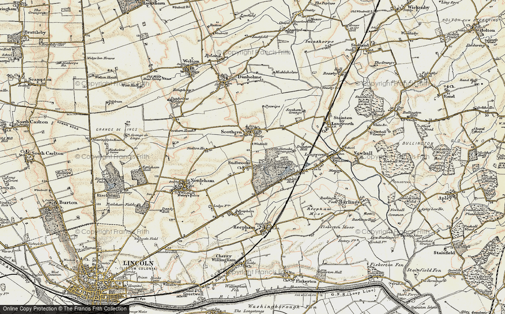 Old Map of Historic Map covering Barfield Ho in 1902-1903