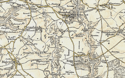 Old map of Sudgrove in 1898-1899