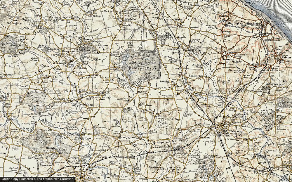 Old Map of Suffield, 1901-1902 in 1901-1902