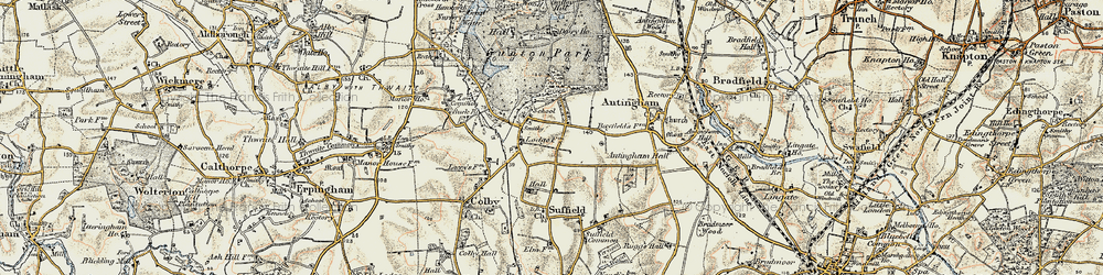 Old map of Suffield in 1901-1902