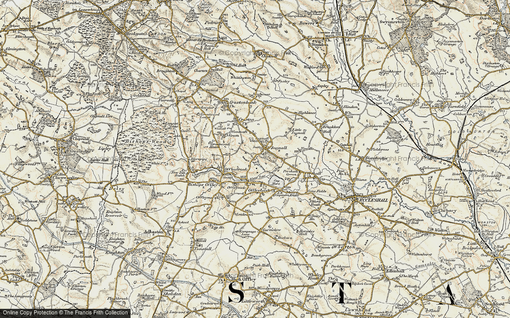 Old Map of Sugnall, 1902 in 1902