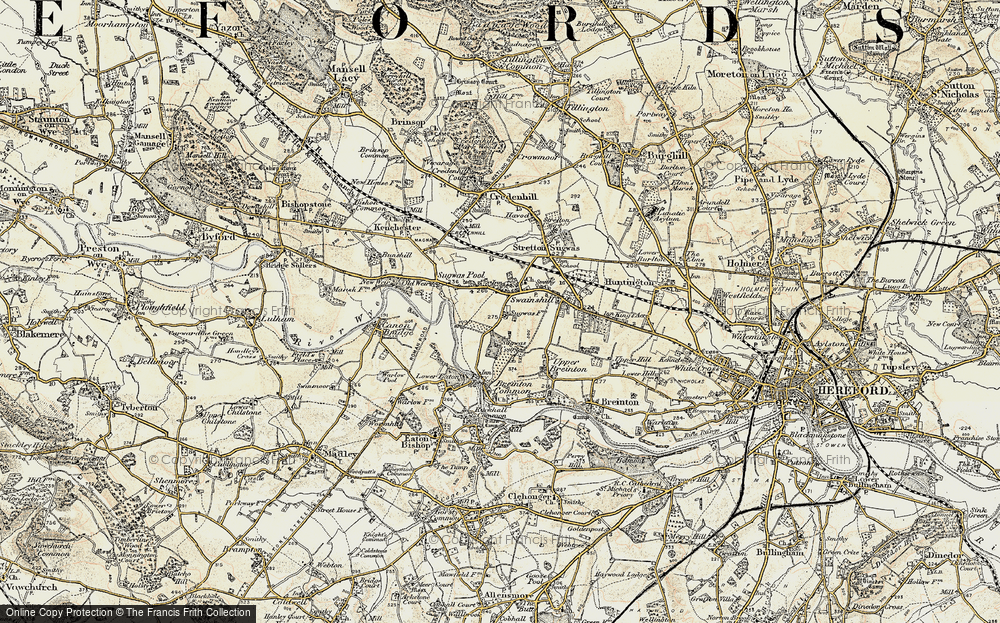 Old Map of Sugwas Pool, 1900-1901 in 1900-1901