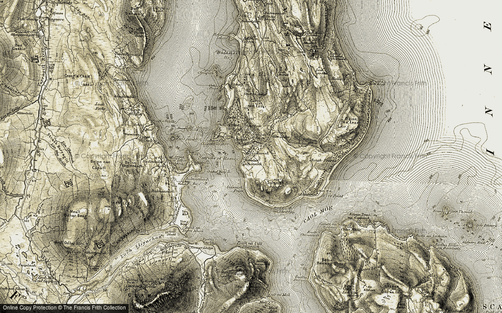 Old Map of Suisnish, 1908-1909 in 1908-1909