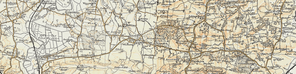 Old map of Sullington Warren in 1898