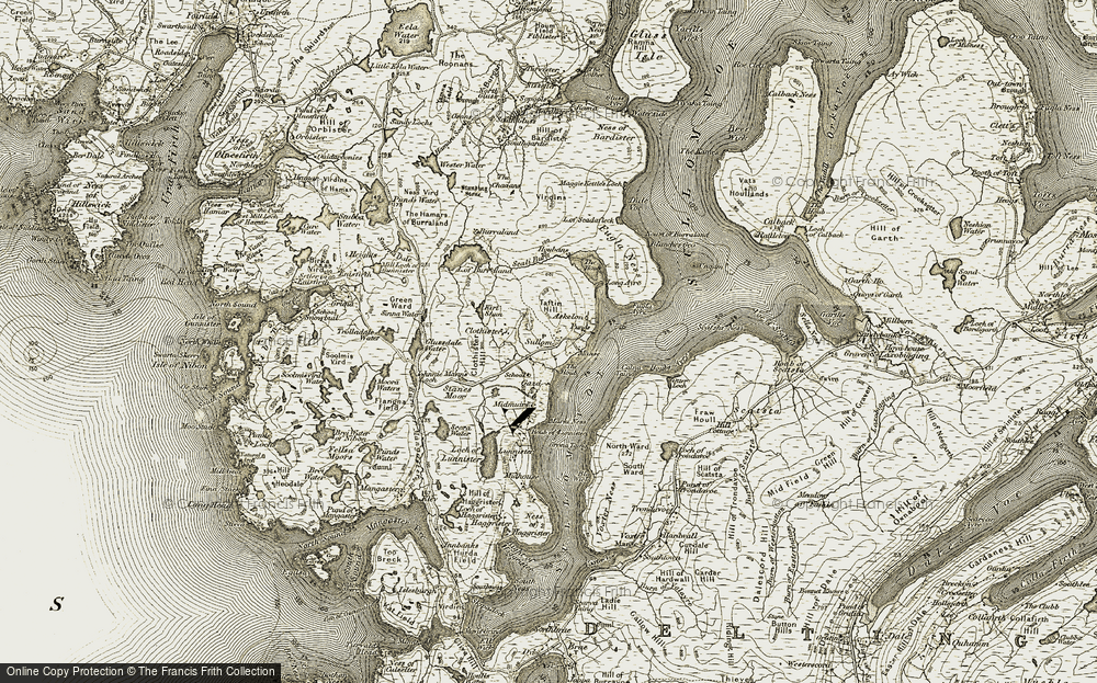 Old Map of Sullom, 1912 in 1912