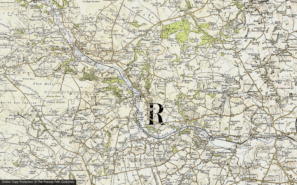 Old Map of Historic Map covering Braisty Woods in 1903-1904