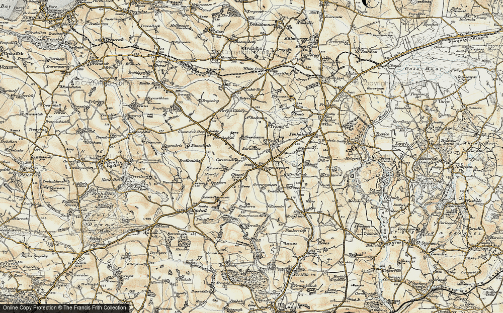 Old Map of Summercourt, 1900 in 1900