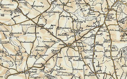 Old map of Summercourt in 1900