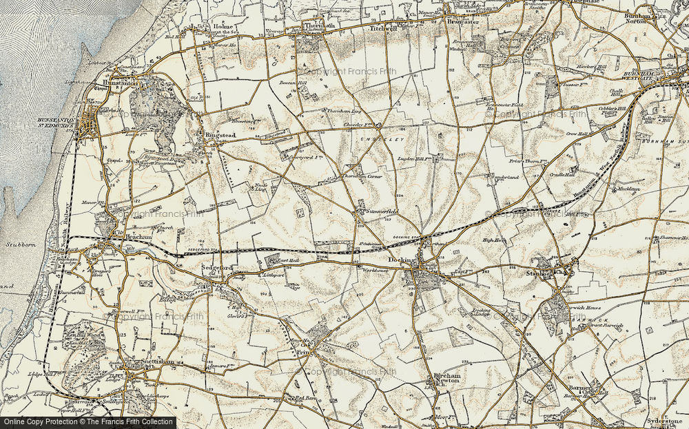 Old Map of Historic Map covering Burntstalk in 1901-1902