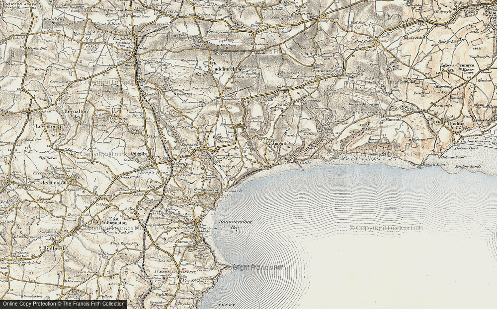 Old Map of Historic Map covering Colby Lodge Garden in 1901