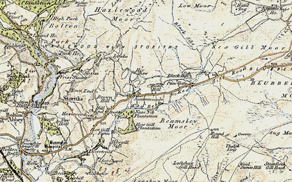 Old map of Blubberhouses Moor in 1903-1904
